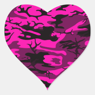 pink camo heart clipart black