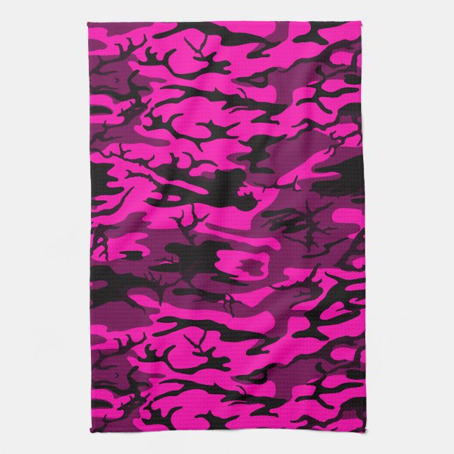 Alien Pink Camo Kitchen Towel (Vertical)