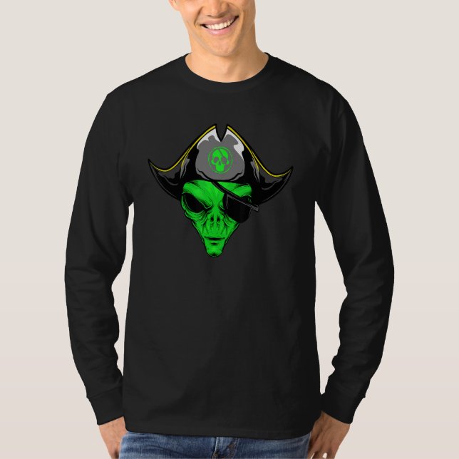Alien Pirate Hat  Halloween Costume T-Shirt (Front)