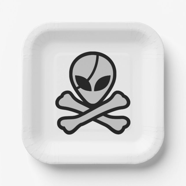 Alien Pirate Paper Plates (Front)