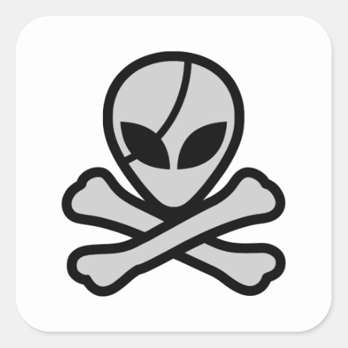 Alien Pirate Square Sticker