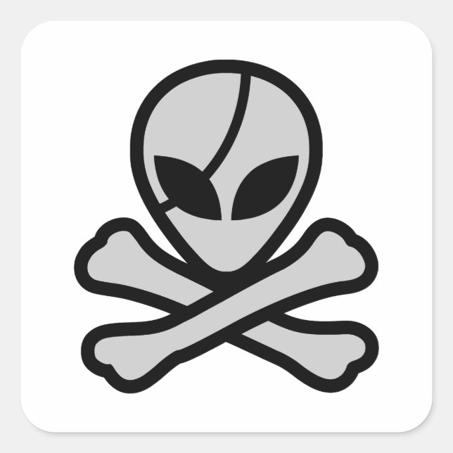 Alien Pirate Square Sticker (Front)