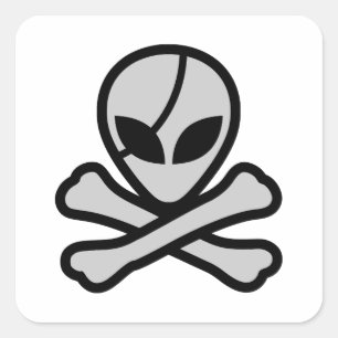 Alien Pirate Square Sticker