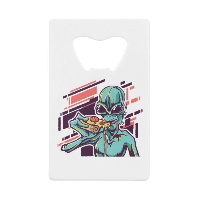 Alien Pizza Credit Card Bottle Opener (Front)