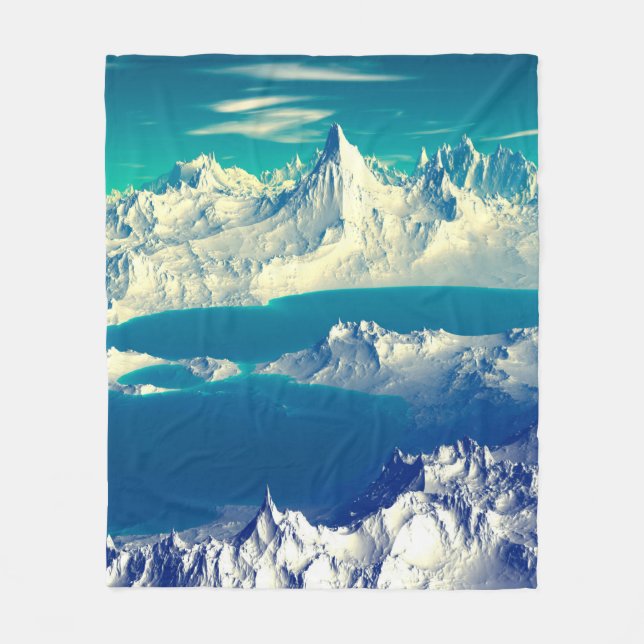 Alien Planet - 3D ed Computer Artwork. Rocks and s Fleece Blanket (Front)