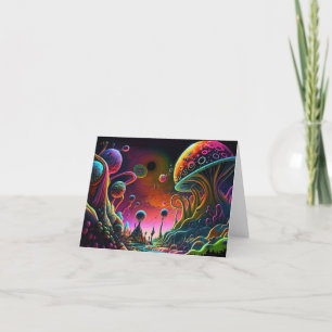 Alien planet letterpress thank you card