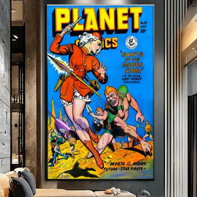 Alien Planet Science Fiction Vintage Comics Framed Art (Creator Uploaded)