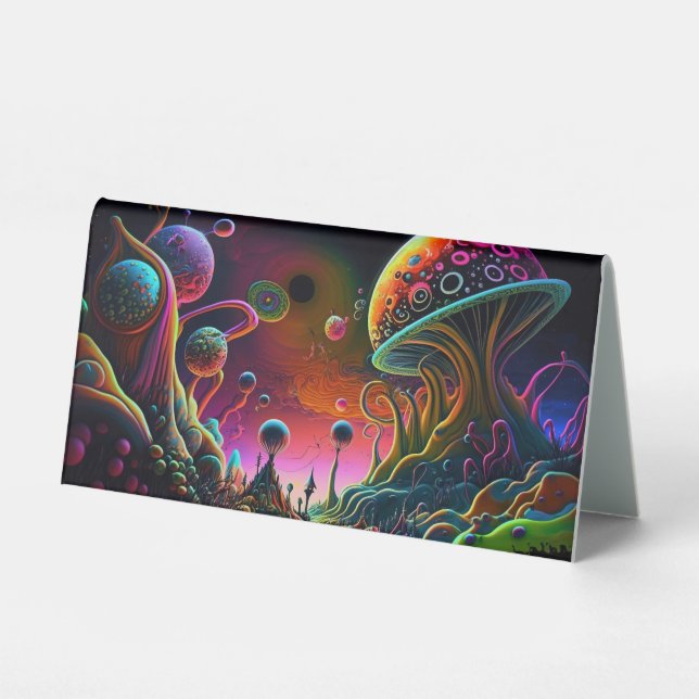 Alien planet table tent (Front)