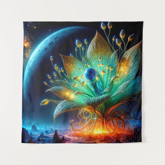 Alien Plant Blooms a Planet-Creating Flower Tapestry (Front)