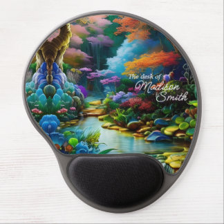 Alien Plants and pretty Waterfall Garden Gel Mouse Pad