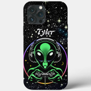 Alien Playing Video Games Stellar Game Smasher iPhone 13 Pro Max Case