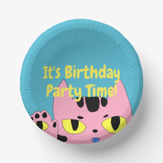 Alien Pocket Cat Paper Bowls (Front)