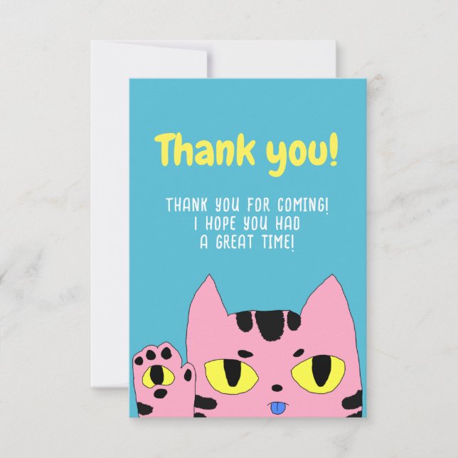 Alien Pocket Cat Thank You Card (Front)
