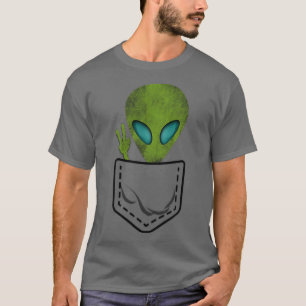 Alien Pocket Cool Funny Cute Peace UFO Gift T-Shirt