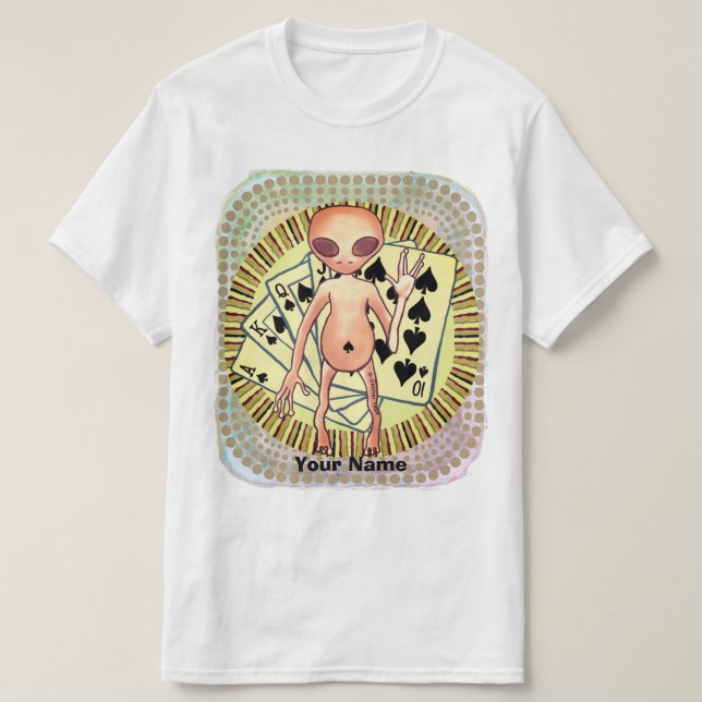Alien Poker  T-Shirt (Design Front)