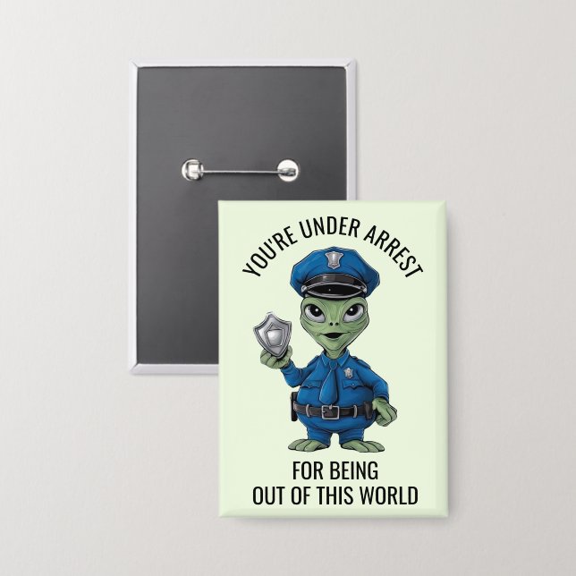 Alien Policeman Button (Front/Back)