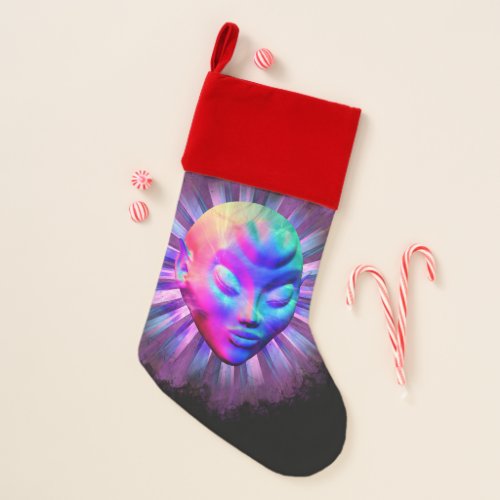 Alien Psychedelic Meditation Christmas Stocking