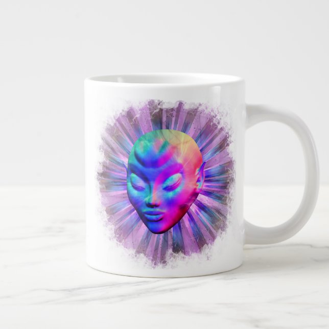 Alien Psychedelic Meditation Giant Coffee Mug (Right)