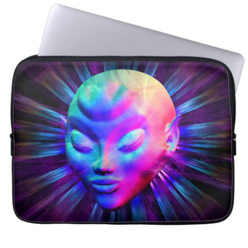 Alien Psychedelic Meditation Laptop Sleeve