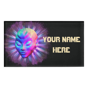Alien Psychedelic Meditation Name Tag