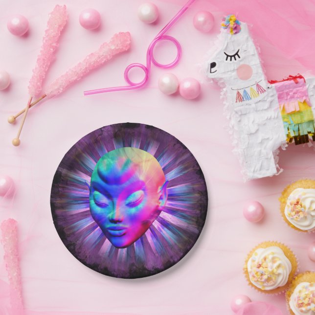 Alien Psychedelic Meditation Paper Plates (Party)