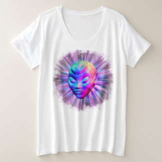 Alien Psychedelic Meditation Plus Size T-Shirt