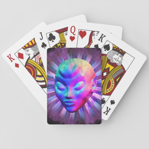 Alien Psychedelic Meditation Poker Cards