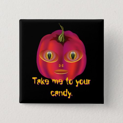 Alien Pumpkin Halloween Button