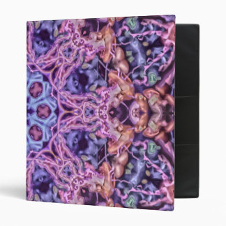 Alien Purple Psychedelic Kaleidoscopic Mandala 3 Ring Binder