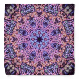Alien Purple Psychedelic Kaleidoscopic Mandala Bandana