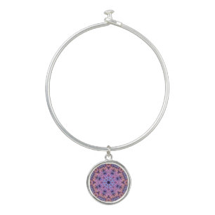 Alien Purple Psychedelic Kaleidoscopic Mandala Bangle Bracelet
