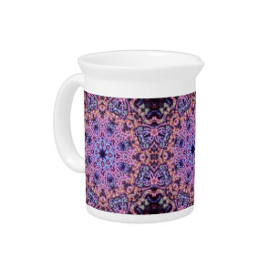 Alien Purple Psychedelic Kaleidoscopic Mandala Beverage Pitcher