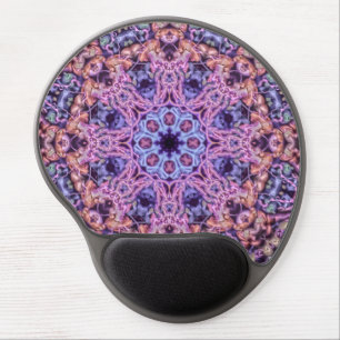 Alien Purple Psychedelic Kaleidoscopic Mandala Gel Mouse Pad
