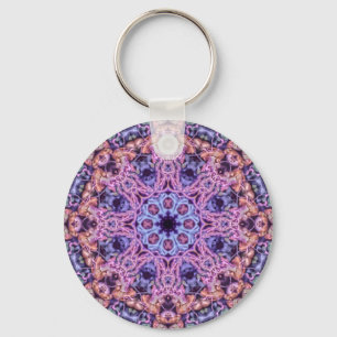 Alien Purple Psychedelic Kaleidoscopic Mandala Keychain
