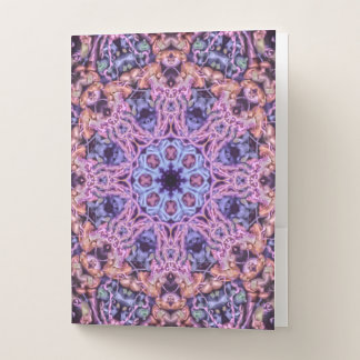 Alien Purple Psychedelic Kaleidoscopic Mandala Pocket Folder