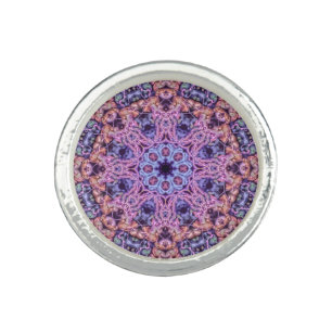 Alien Purple Psychedelic Kaleidoscopic Mandala Ring