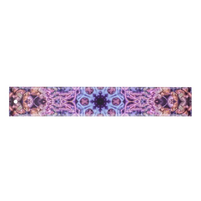 Alien Purple Psychedelic Kaleidoscopic Mandala Ruler (Front)