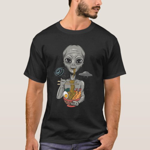 Alien Ramen Funny Kawaii Anime Japanese Noodles Be T_Shirt