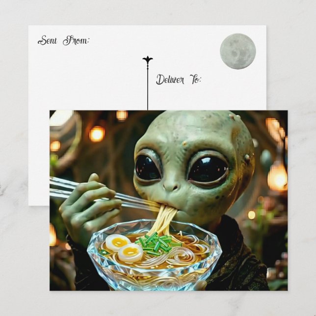 Alien Ramen | Saying Hi | Keeping in Touch Postcard (Front/Back)