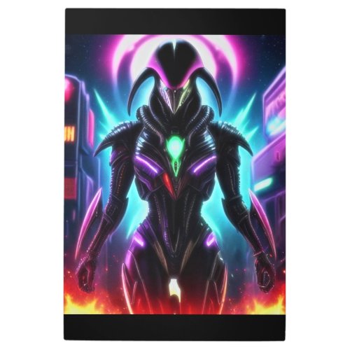 Alien Raven 16 Metal Print