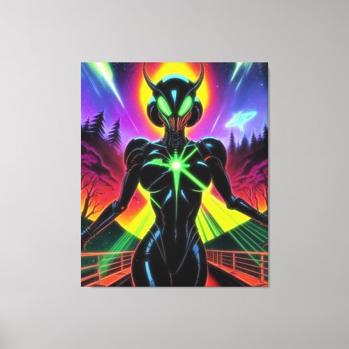 Alien Raven 26 Canvas Print