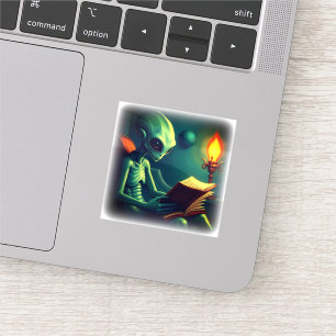 ALIEN READING STICKER