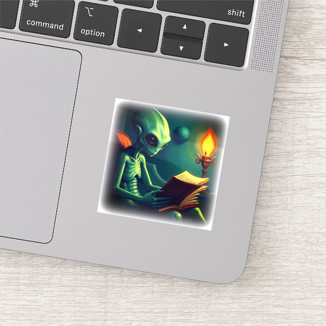 ALIEN READING STICKER (Detail)