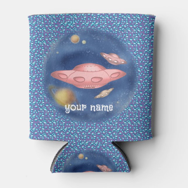 Alien Red Spaceship Can Cooler   (Front)