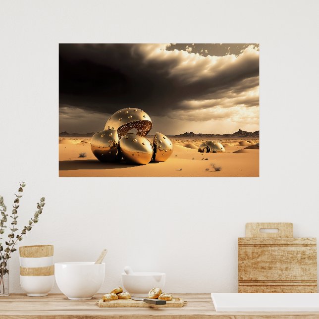 Alien Relics in the Desert Poster (Kitchen)