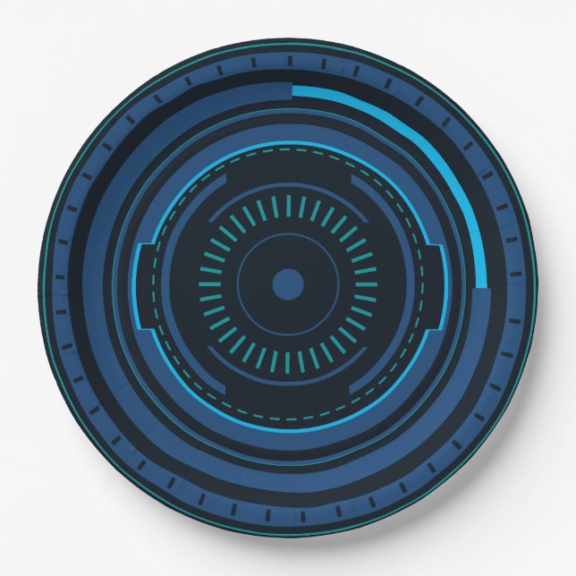 Alien Robot Eye Paper Plates (Front)