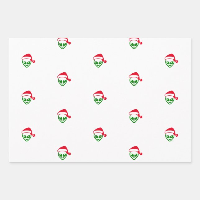 "Alien Santa" Christmas Wrapping Paper (Front 3)