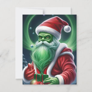 Alien Santa Claus Holiday Card