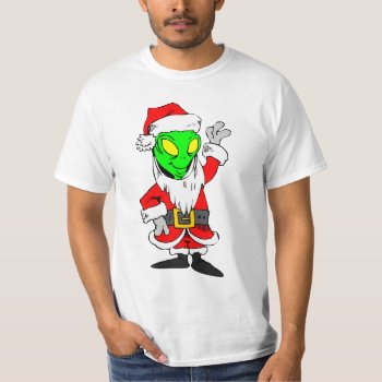 Alien Santa Claus T-shirt by holidaysboutique at Zazzle