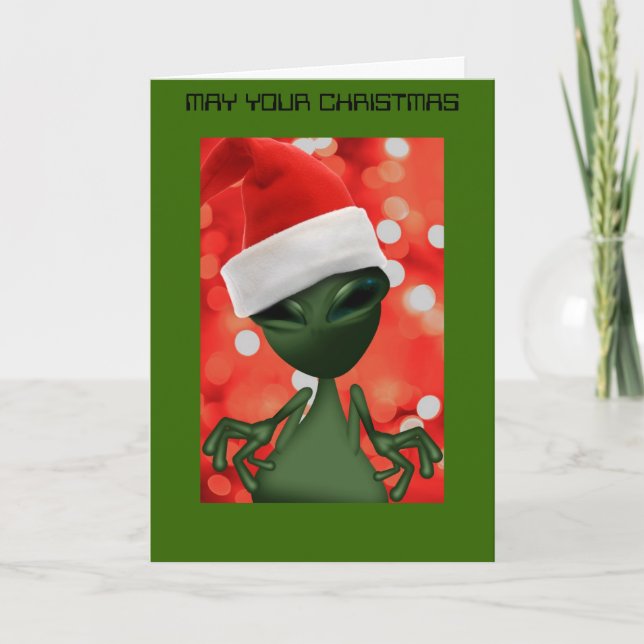 ALIEN SANTA OUT OF THIS WORLD CHRISTMAS CARD (Front)